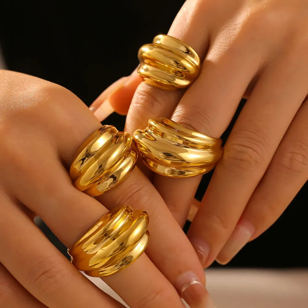 18K Gold-Plated Titanium Steel Open Ring - Premium Minimalist Jewelry - MINIMAL