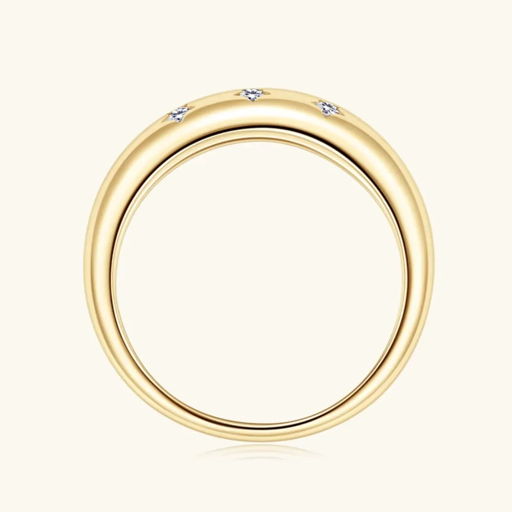 925 Sterling Silver Inlaid Moissanite Star Ring - Premium Minimalist Jewelry - MINIMAL