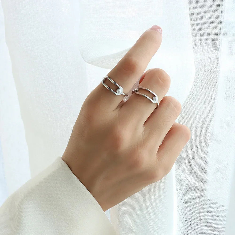 Synthetic Pearl Titanium Steel Ring - Premium Minimalist Jewelry - MINIMAL