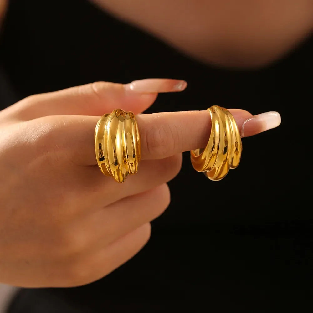 18K Gold-Plated Titanium Steel Open Ring - Premium Minimalist Jewelry - MINIMAL