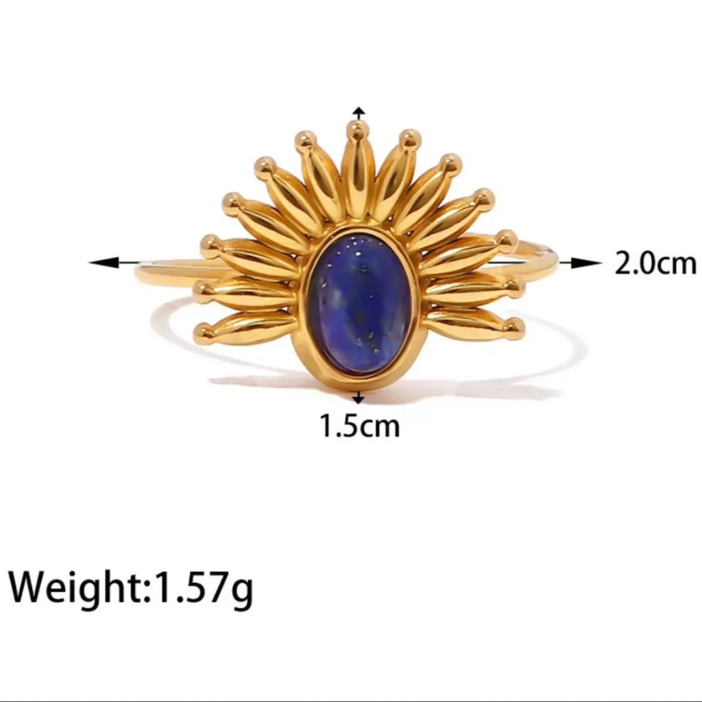 18K Gold-Plated Natural Stone Ring - Premium Minimalist Jewelry - MINIMAL