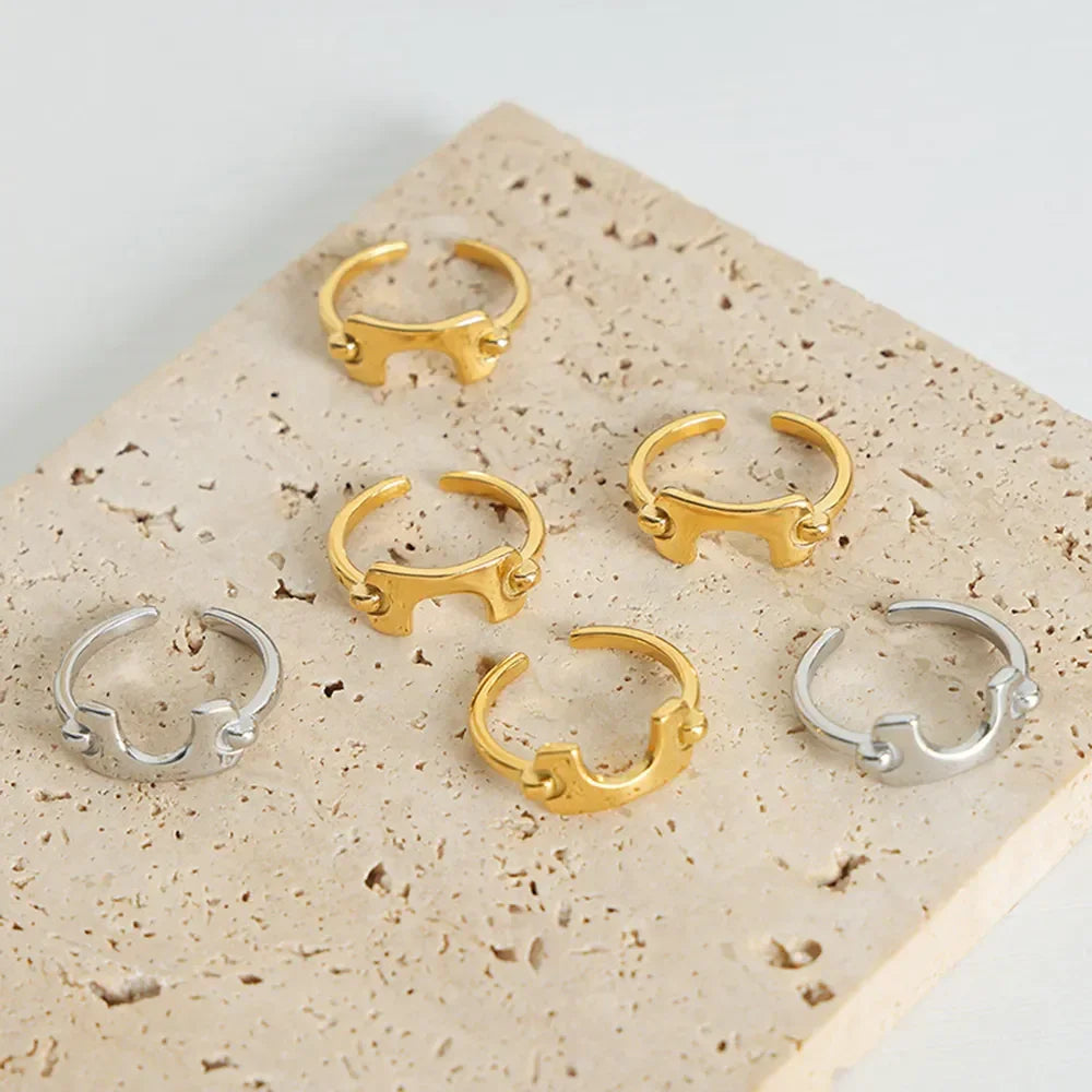 18K Gold-Plated Irregular Open Ring - Premium Minimalist Jewelry - MINIMAL